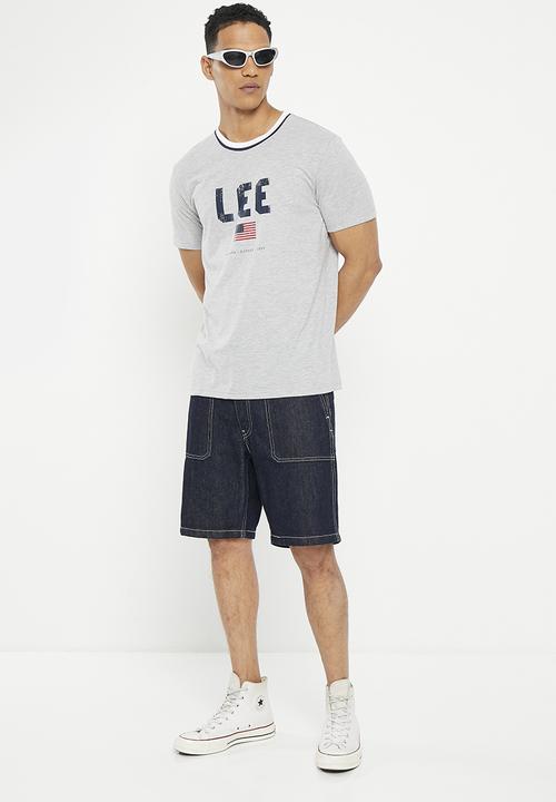 Lee  - Flag club t - grey melange