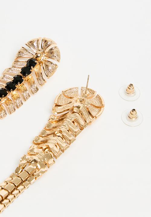 Superbalist - Lena statement earrings - black & gold