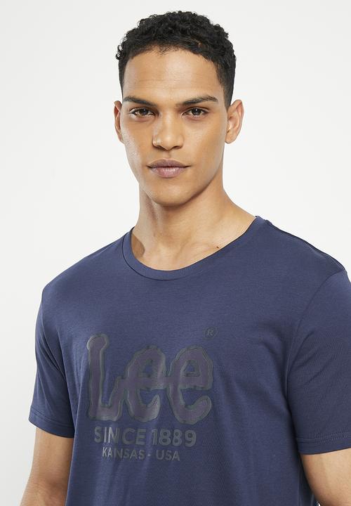 Lee  - Gel outline logo t - dark navy