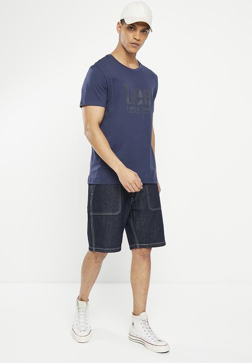 Lee  - Gel outline logo t - dark navy