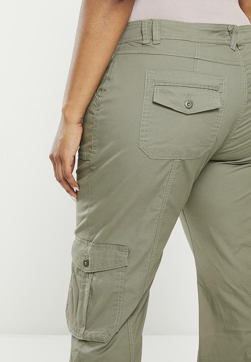 Cotton On - plus bootleg cargo pant - woodland