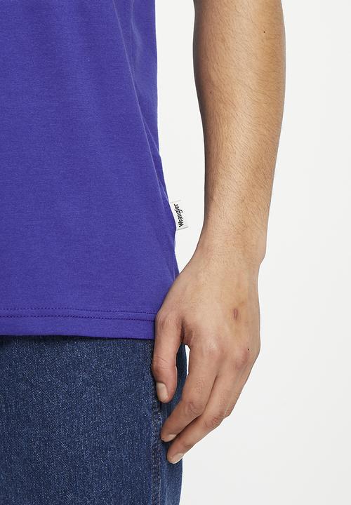 Wrangler - Textured classic logo tee - ibiza blue