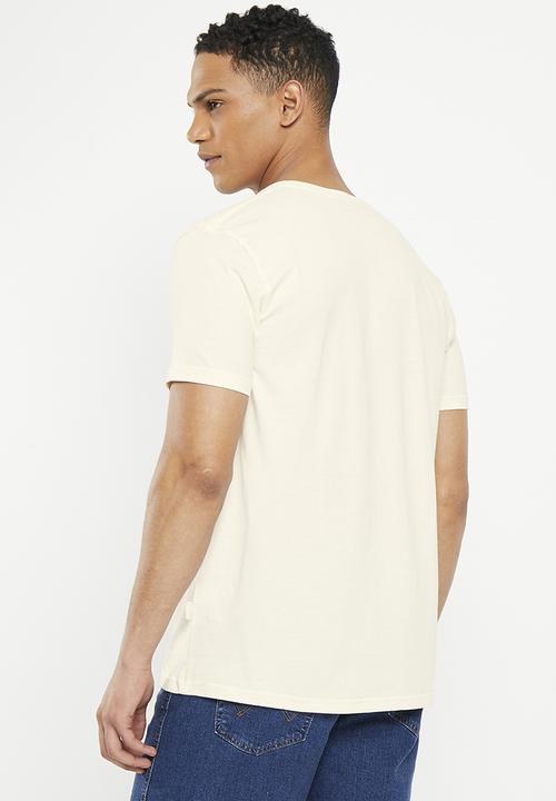 Wrangler - Textured classic logo tee - ecru