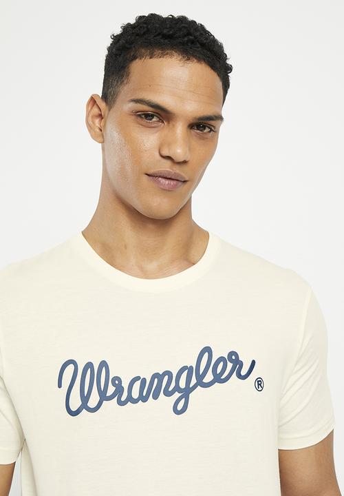 Wrangler - Textured classic logo tee - ecru