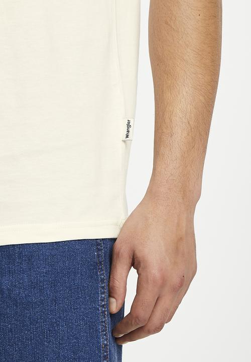 Wrangler - Textured classic logo tee - ecru