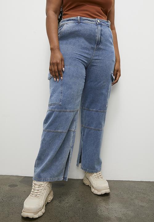 Blake - Low rise denim cargo - blue1
