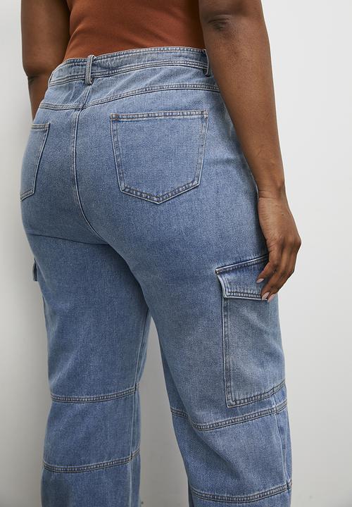 Blake - Low rise denim cargo - blue1