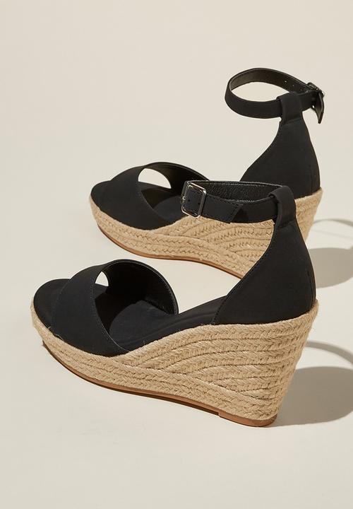 Cotton On - Luna single vamp espadrille heel - black