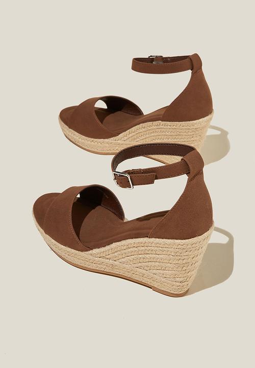 Cotton On - Luna single vamp espadrille heel - dark oak