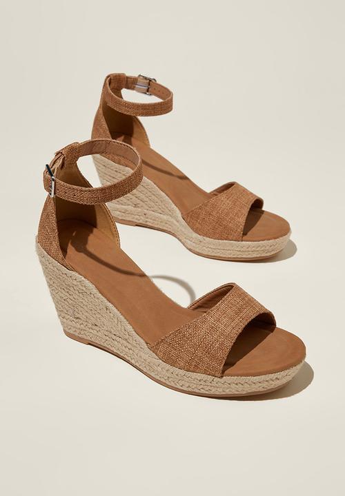 Cotton On - Luna single vamp espadrille heel - natural linen
