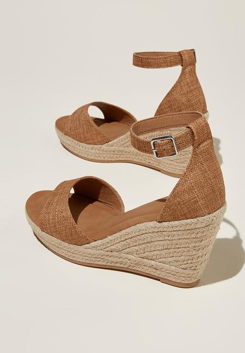 Cotton On - Luna single vamp espadrille heel - natural linen