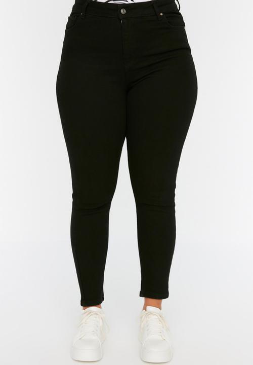 Trendyol - Plus skinny high rise jean - black
