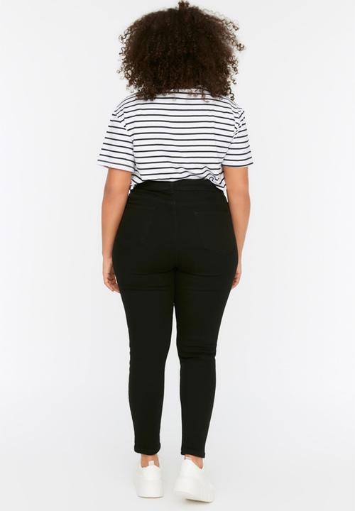 Trendyol - Plus skinny high rise jean - black