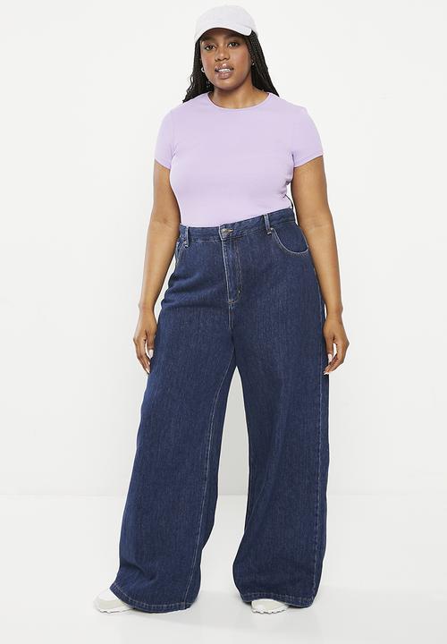 Cotton On - Plus super wide leg jean - tide blue