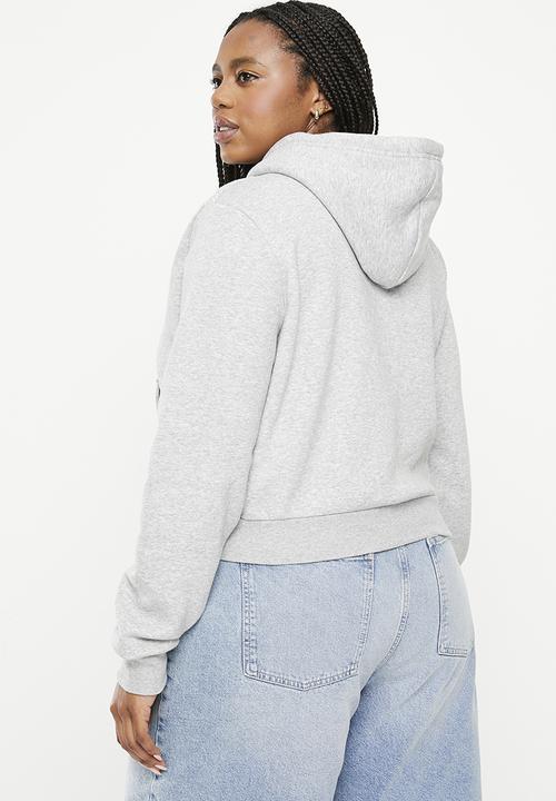Cotton On - Plus classic cropped fitted zip through - grey marle