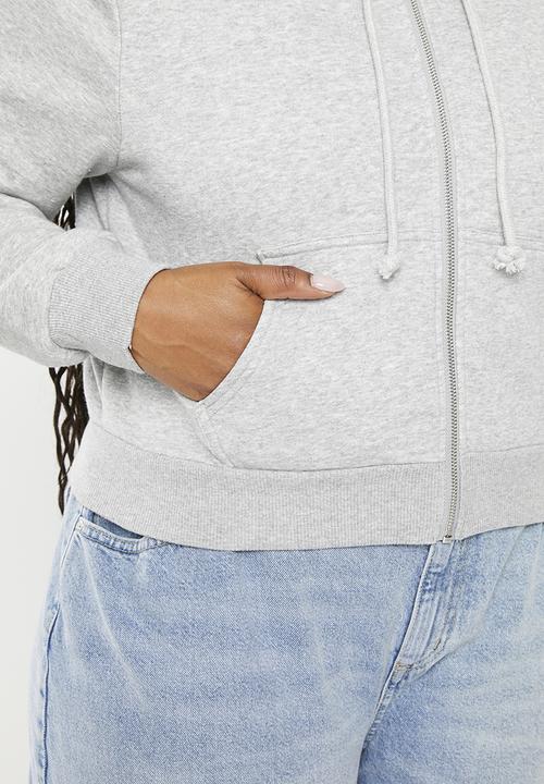 Cotton On - Plus classic cropped fitted zip through - grey marle