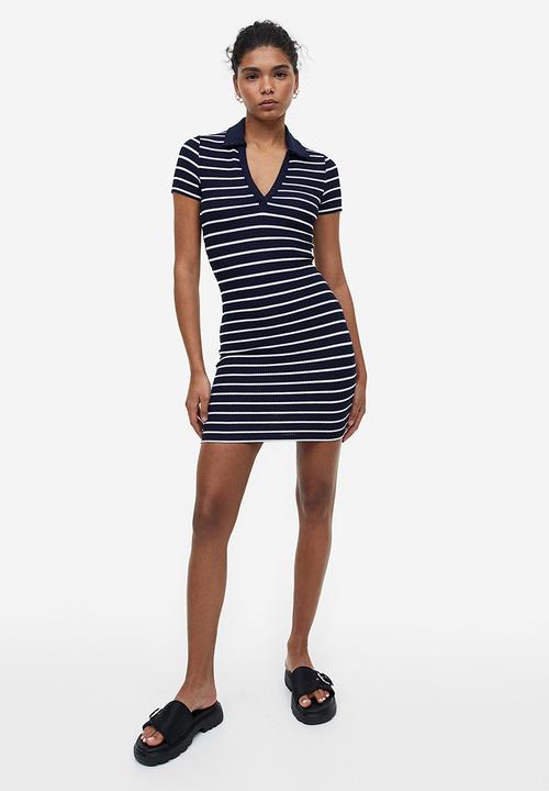 H&M - Collared jersey dress - blue