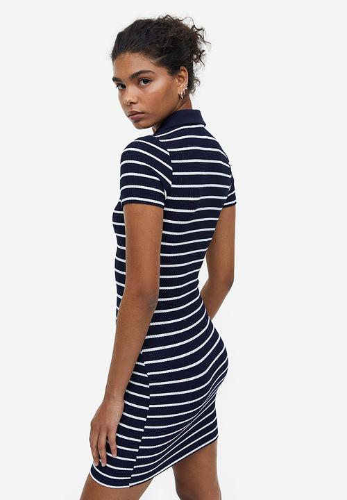 H&M - Collared jersey dress - blue