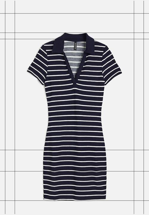 H&M - Collared jersey dress - blue