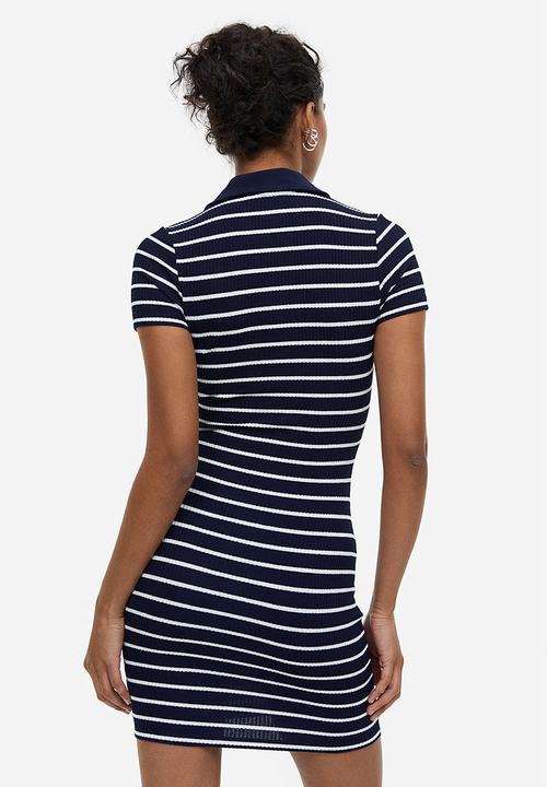 H&M - Collared jersey dress - blue