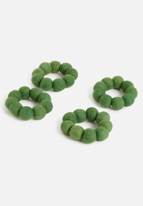 Skaapie - Ivy napkin rings set Of 4 - green