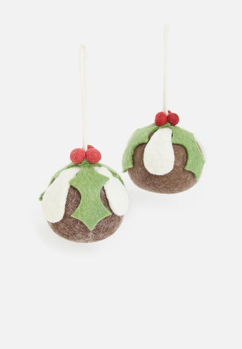 Skaapie - Holly bauble set of 2 - multi