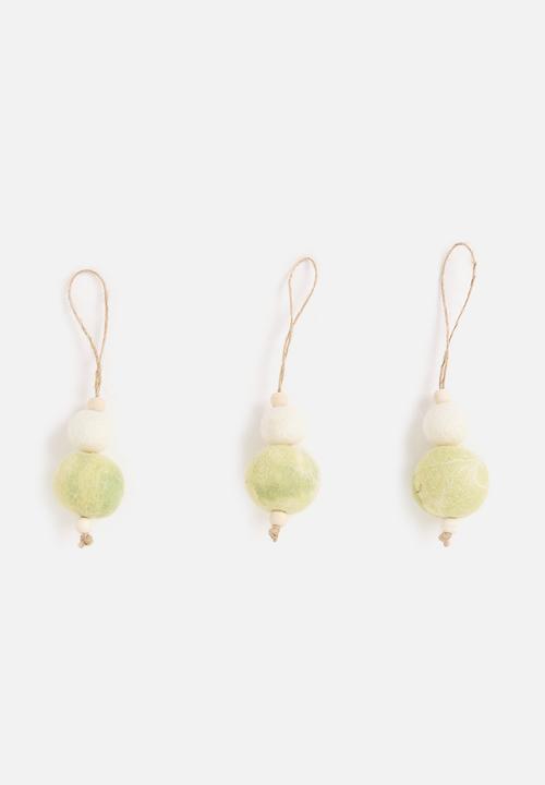Skaapie - Noelle baubles set of 3 - green