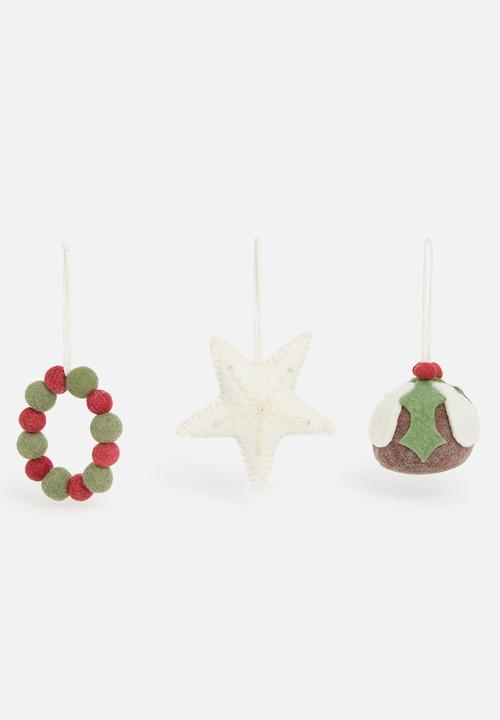 Skaapie - Christmas bauble set of 3 - multi