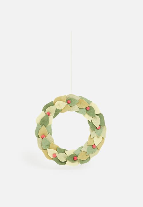Skaapie - Merry mistletoe wreath - green & red