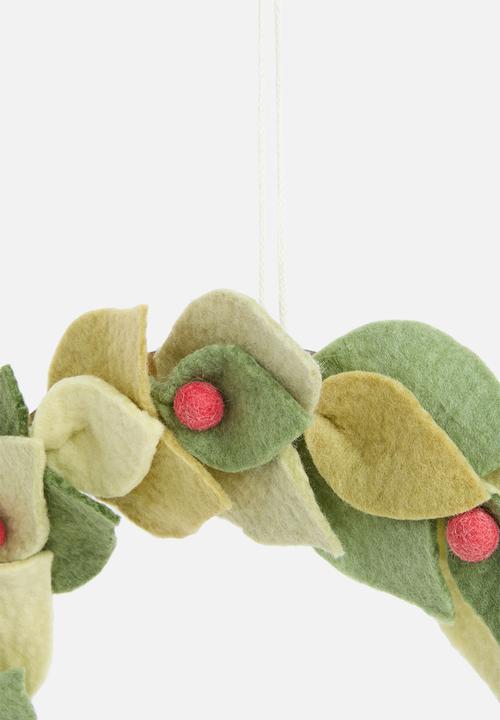 Skaapie - Merry mistletoe wreath - green & red
