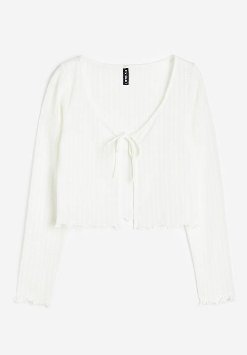 H&M - Tie-front cardigan - cream 