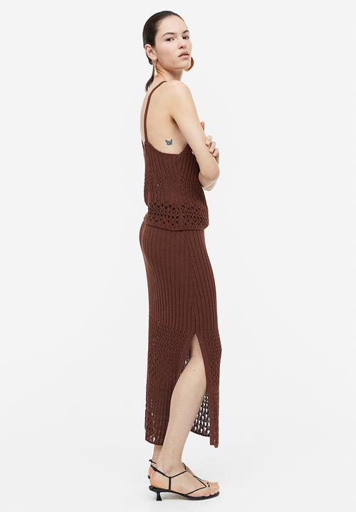 H&M - Pointelle-knit skirt - brown