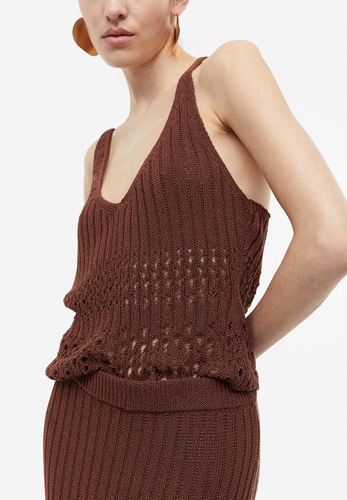 H&M - Pointelle-knit skirt - brown