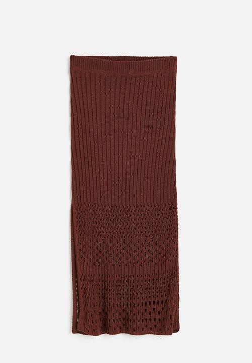 H&M - Pointelle-knit skirt - brown
