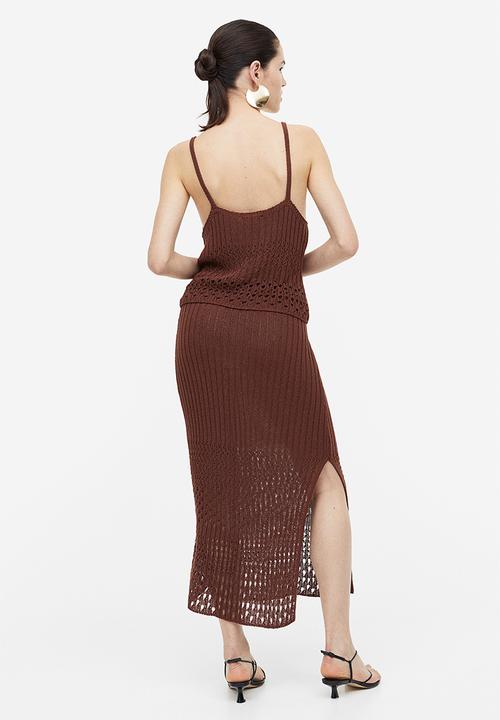 H&M - Pointelle-knit skirt - brown