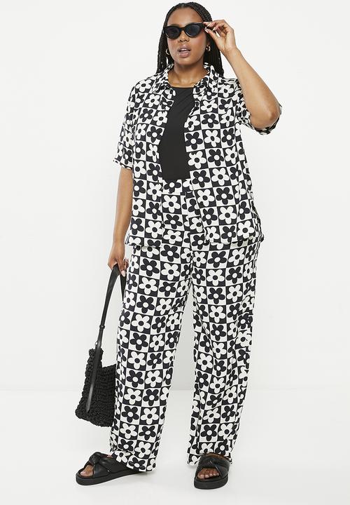 Me&B - Plus elasticated tailored pant - 60s daisy
