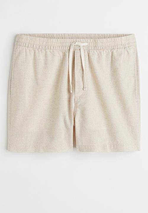 H&M - Regular fit linen-blend shorts - light beige