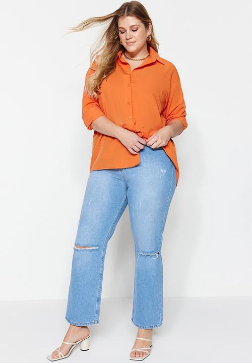 Trendyol - Plus regular shirt - orange