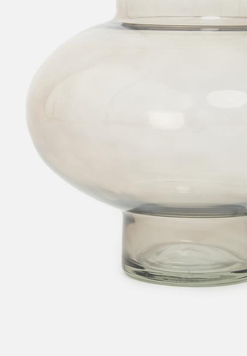 H&S - Plump recycled glass vase - grey