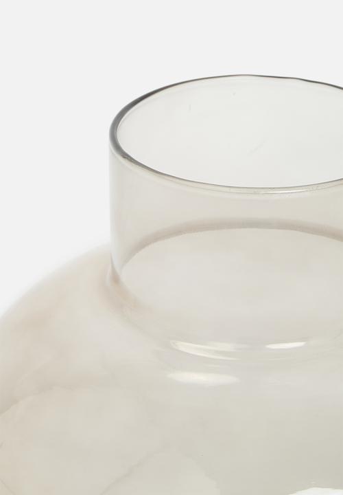 H&S - Plump recycled glass vase - grey