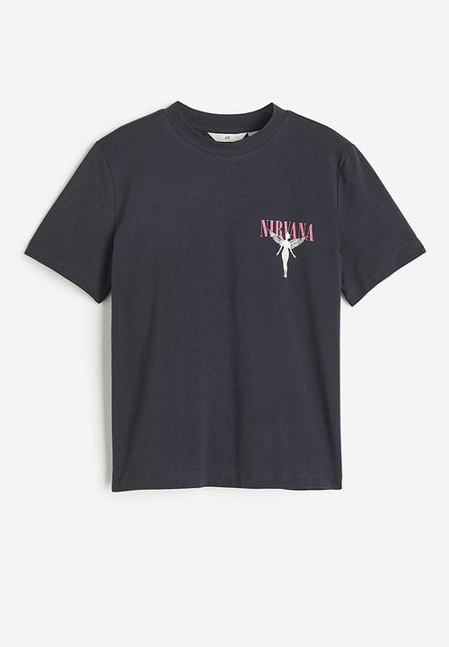 H&M - T-shirt with a motif - dark grey nirvana