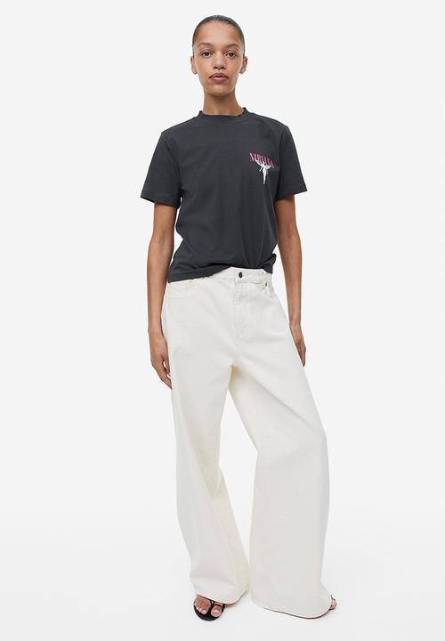 H&M - T-shirt with a motif - dark grey nirvana