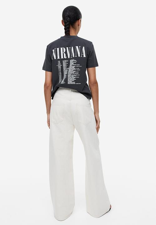 H&M - T-shirt with a motif - dark grey nirvana