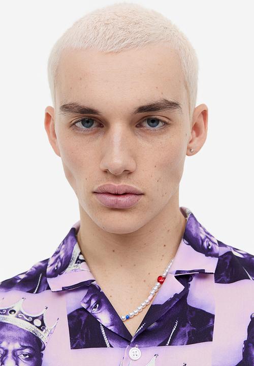 H&M - Relaxed fit patterned resort shirt - purple the notorious b.i.g.
