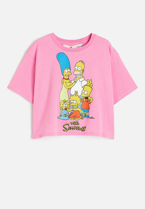 H&M - Oversized printed T-shirt - pink the simpsons 