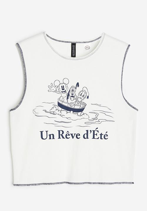 H&M - Printed vest top - white mickey mouse 
