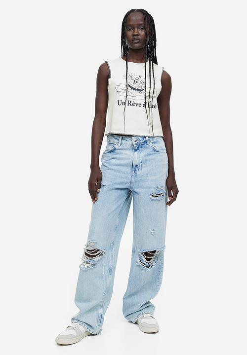 H&M - Printed vest top - white mickey mouse 