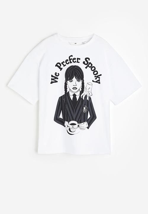 H&M - Printed cotton T-shirt - white wednesday 