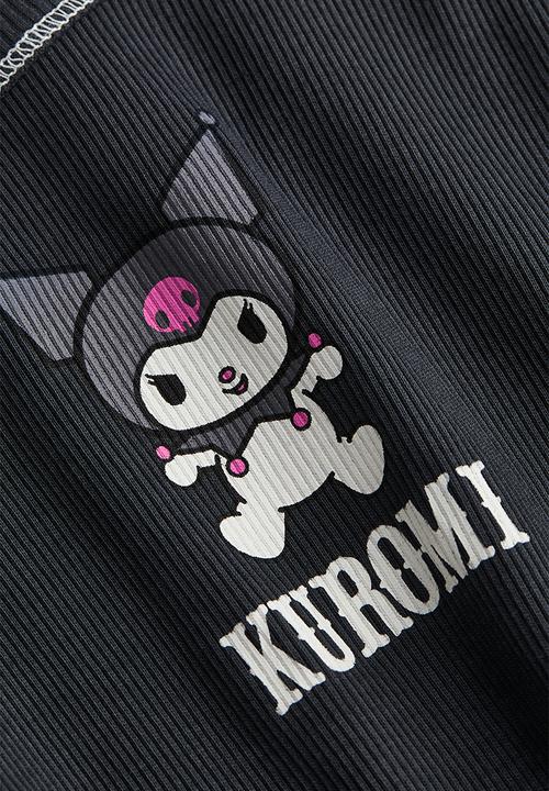 H&M - Printed T-shirt - black kuromi