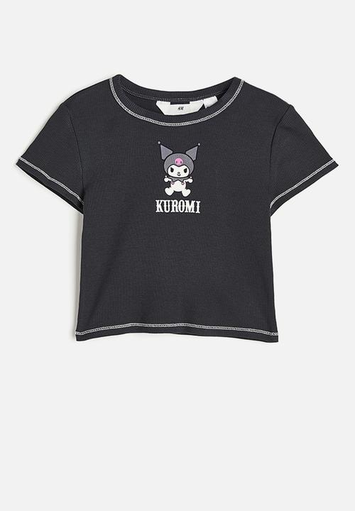 H&M - Printed T-shirt - black kuromi